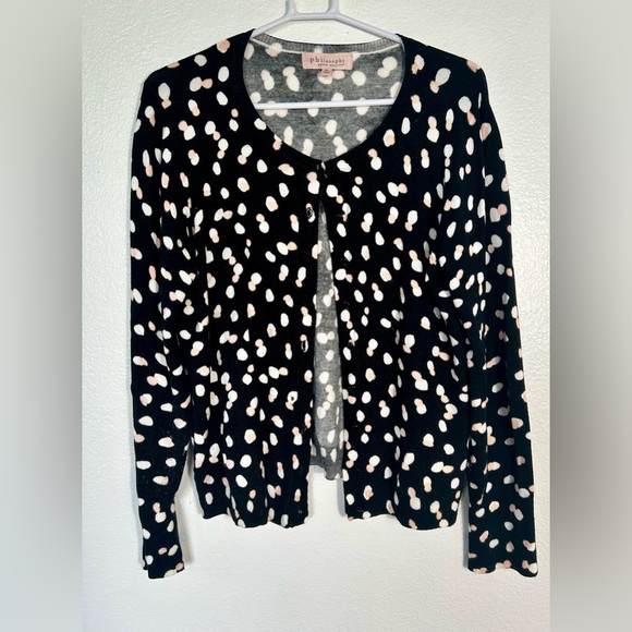 Philosophy Sweaters - Philosophy polka  dot cardigan, button up. Petite large